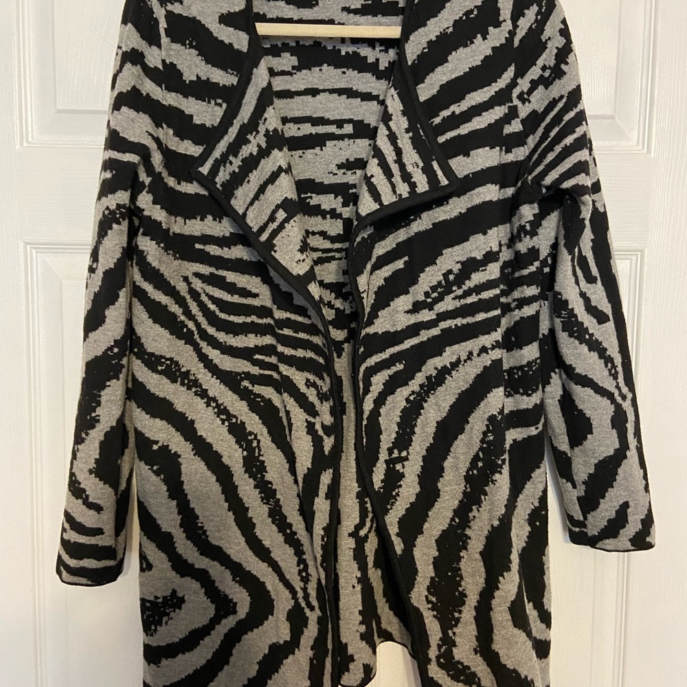 Zebra print sweater jacket